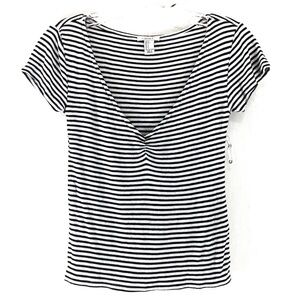 Forever 21 Striped Short Sleeve Stretchy Top Women Size S